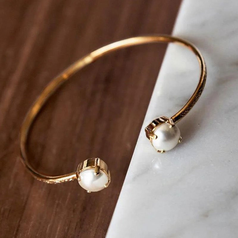 Armband Classic Petite Gold Pearl