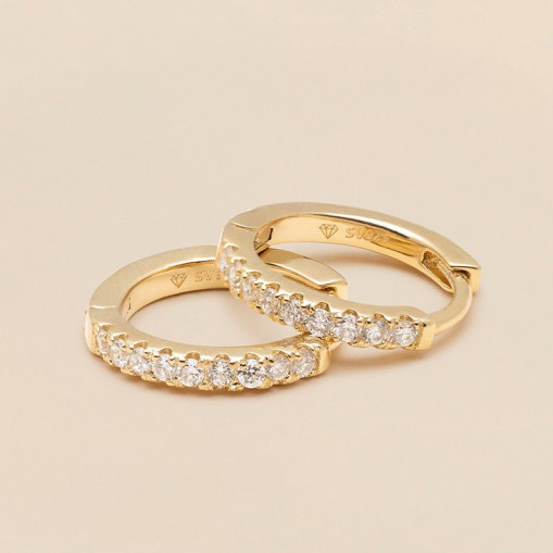Alliance Diamond Hoops Örhänge Gold
