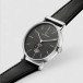 Klokke Ryolit 36 Limed Spruce Black Leather