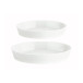 2-pakning ovnsformer 31 × 23 cm + 26 × 19 cm, hvitt porselen