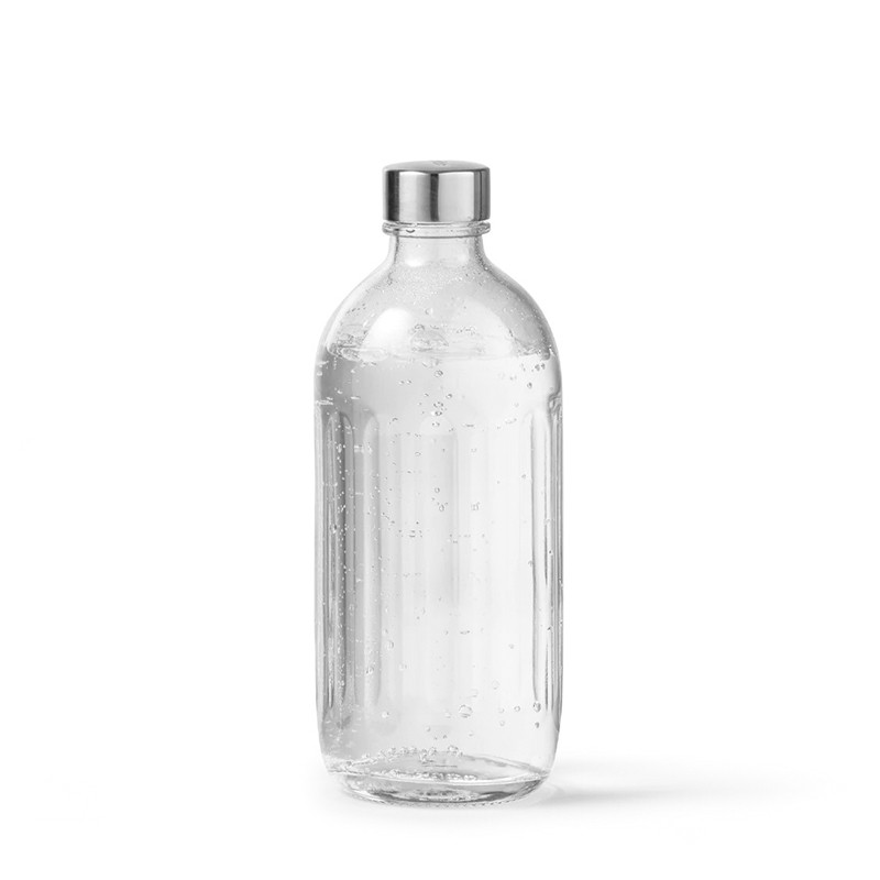 Glassflaske - Polished Steel