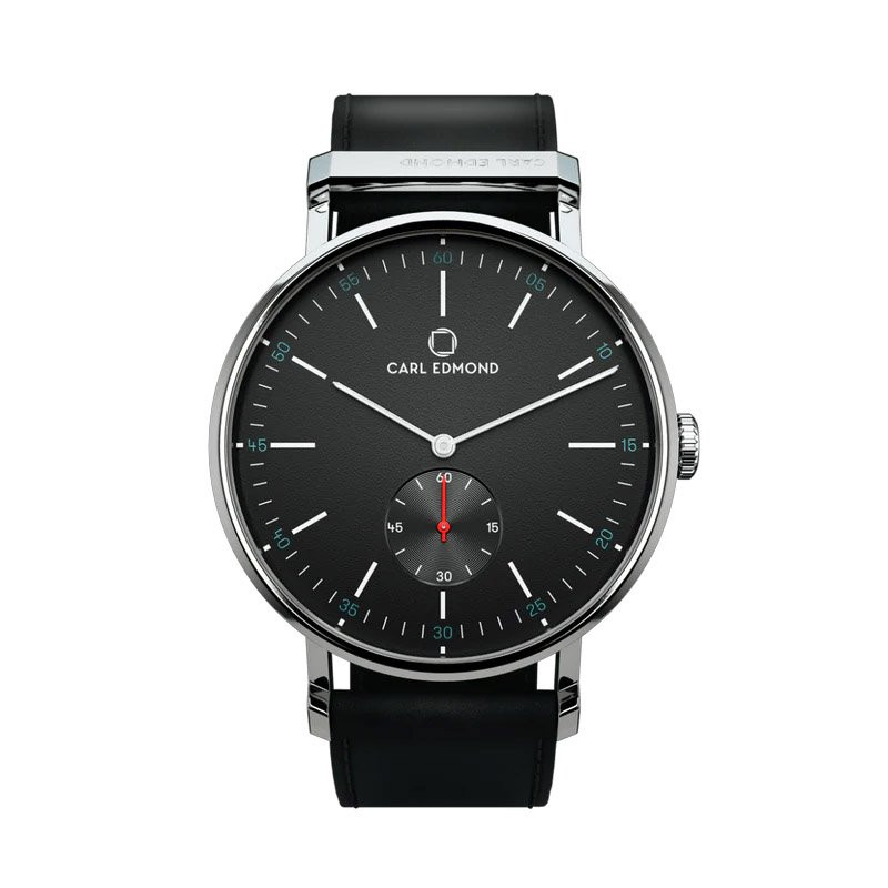 Klokke Ryolit 36 Limed Spruce Black Leather