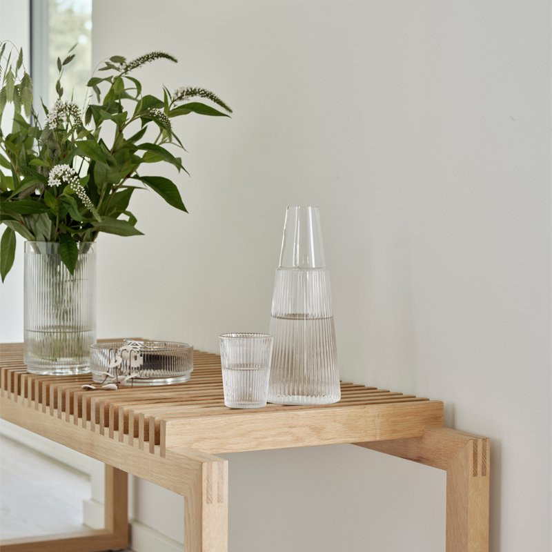 Pilastro karaffel med drikkeglass, 1 l. clear