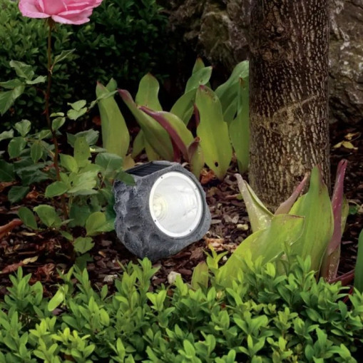 Solar LED Dekorativ Steinlampe 3-pakning
