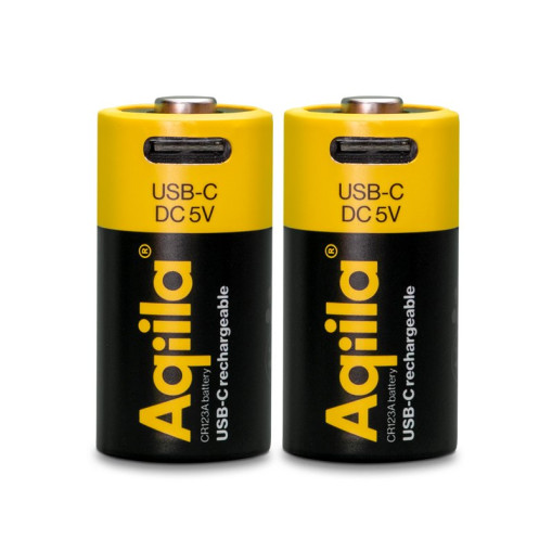 Oppladbart USB-C Lithium batteri CR123A 2-p