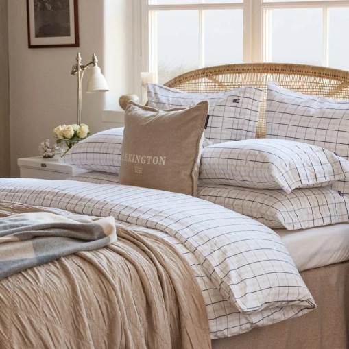 Icons rutete dynetrekk i percale, 150x210 cm