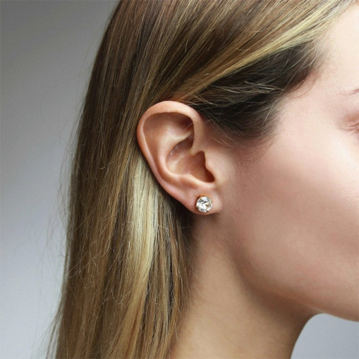 Øredobber Classic Stud Gold Crystal