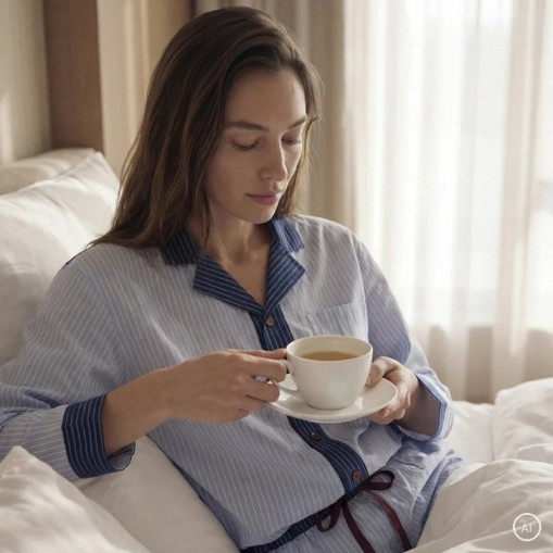 Pyjamas S/M Weekend Stories Sky Blue