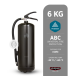 Pulverslukker Design 6 kg Sort