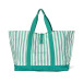 Strandtaske Organic Herringbone grøn/hvid stribet
