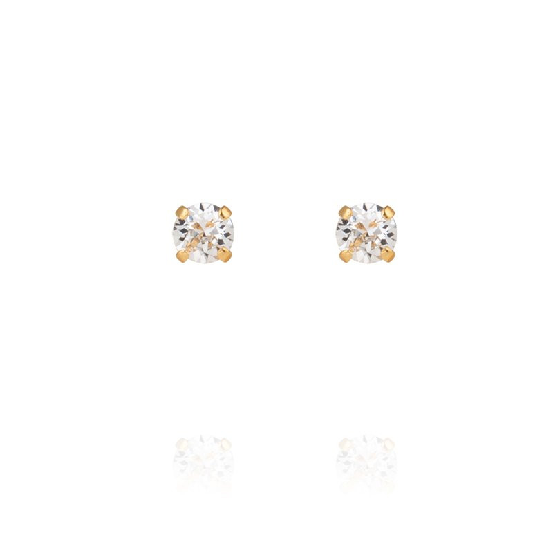 Øreringene Mini stud Gold Crystal