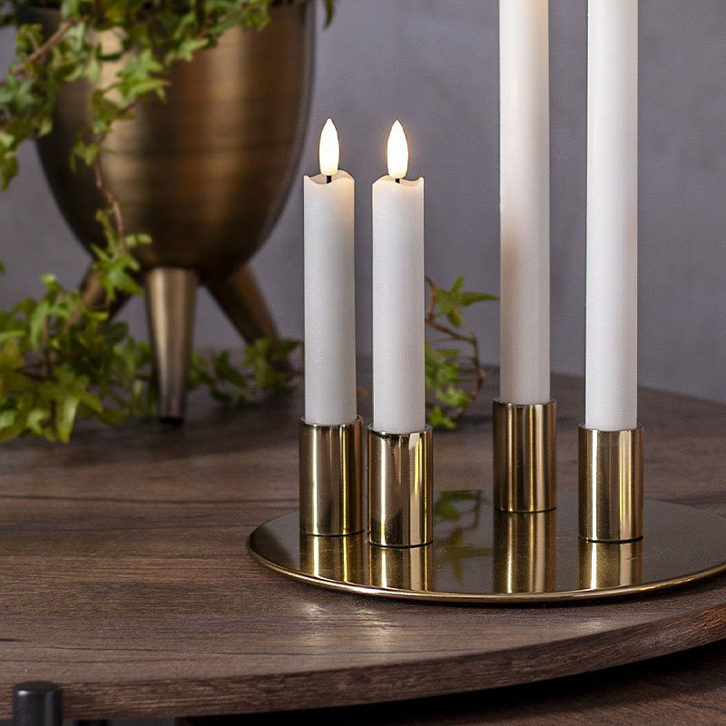 LED Antiklys 2-pak Flamme Rustic 15 cm