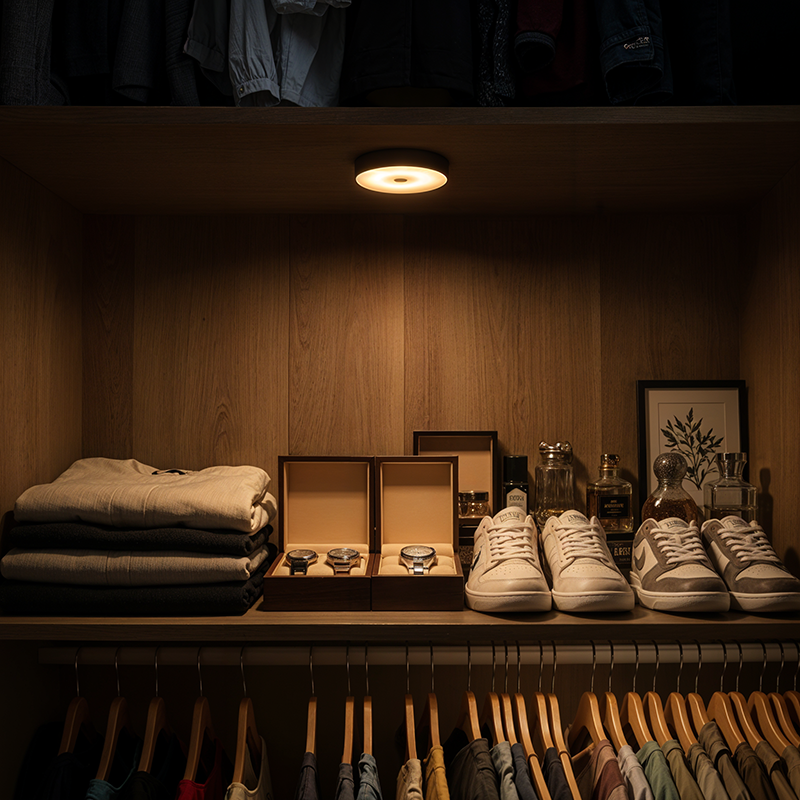 Trådløs sensorlampe/LED-puck Elim, hvid