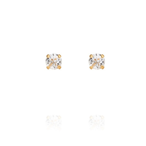 Øreringene Mini stud Gold Crystal