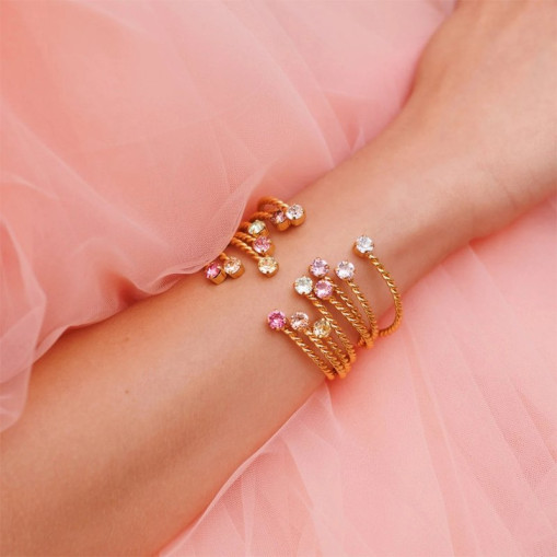 Armbånd Mini Twisted Gold Light rose
