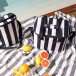 rPET City striped cooler bag large 20 liters black/white