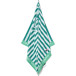 Cotton velour beach towel, 100x180 cm green/white