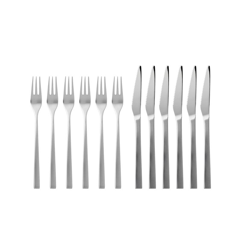 Fuga barbecue cutlery set 12 pieces, matte/polished steel