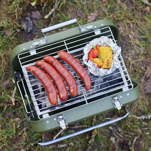 To Go BBQ Charcoal Grill Army Stainless Steel