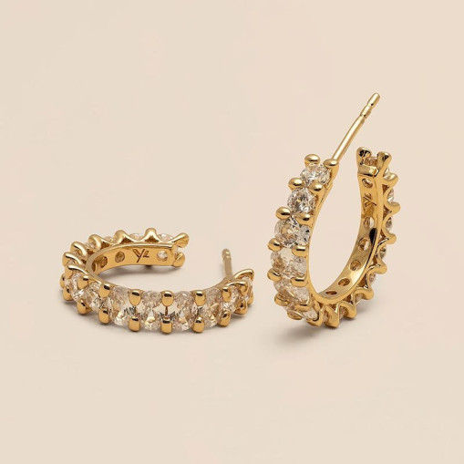 Julien Earrings Crystal Gold