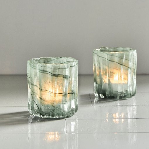 Curl candle holder green