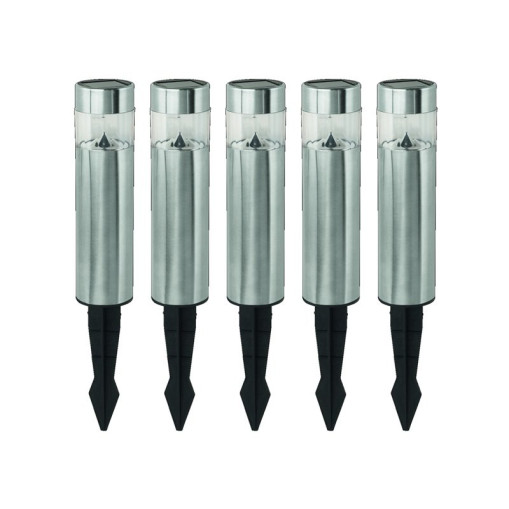 LED Solar bollards 5-pack black