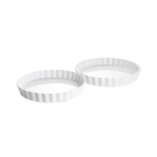 Set of pie dishes 25 cm & 27.5 cm, white