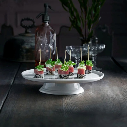 Cake stand with foot, D30 cm, white